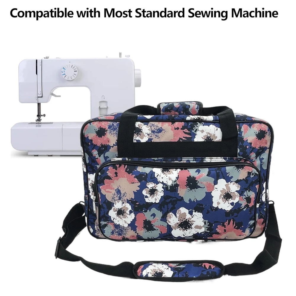 

Sewing Machine Carrying Case with Tool Storage Pocket, Universal Tote Bag with Shoulder Strap Compatible with Most Standard Sing