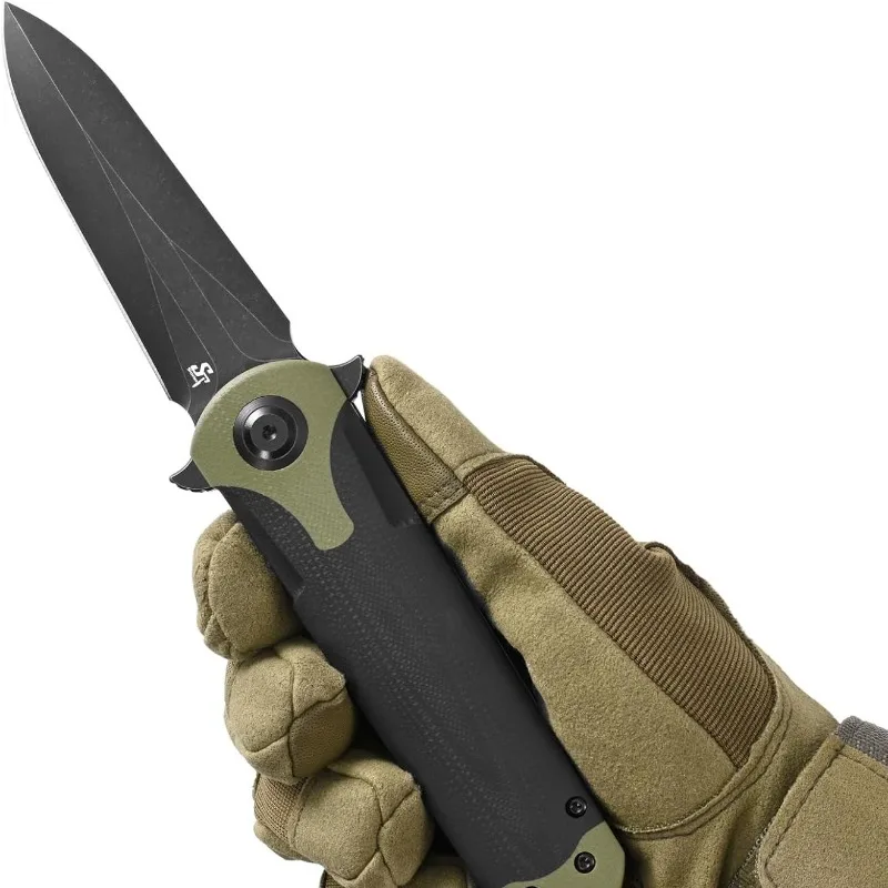 

Sitivien ST158 Pocket Hunting Folding Knife D53 Blade G10 Handle Camping Survival Tactical Outdoor Fruit Utility Knives EDC Tool