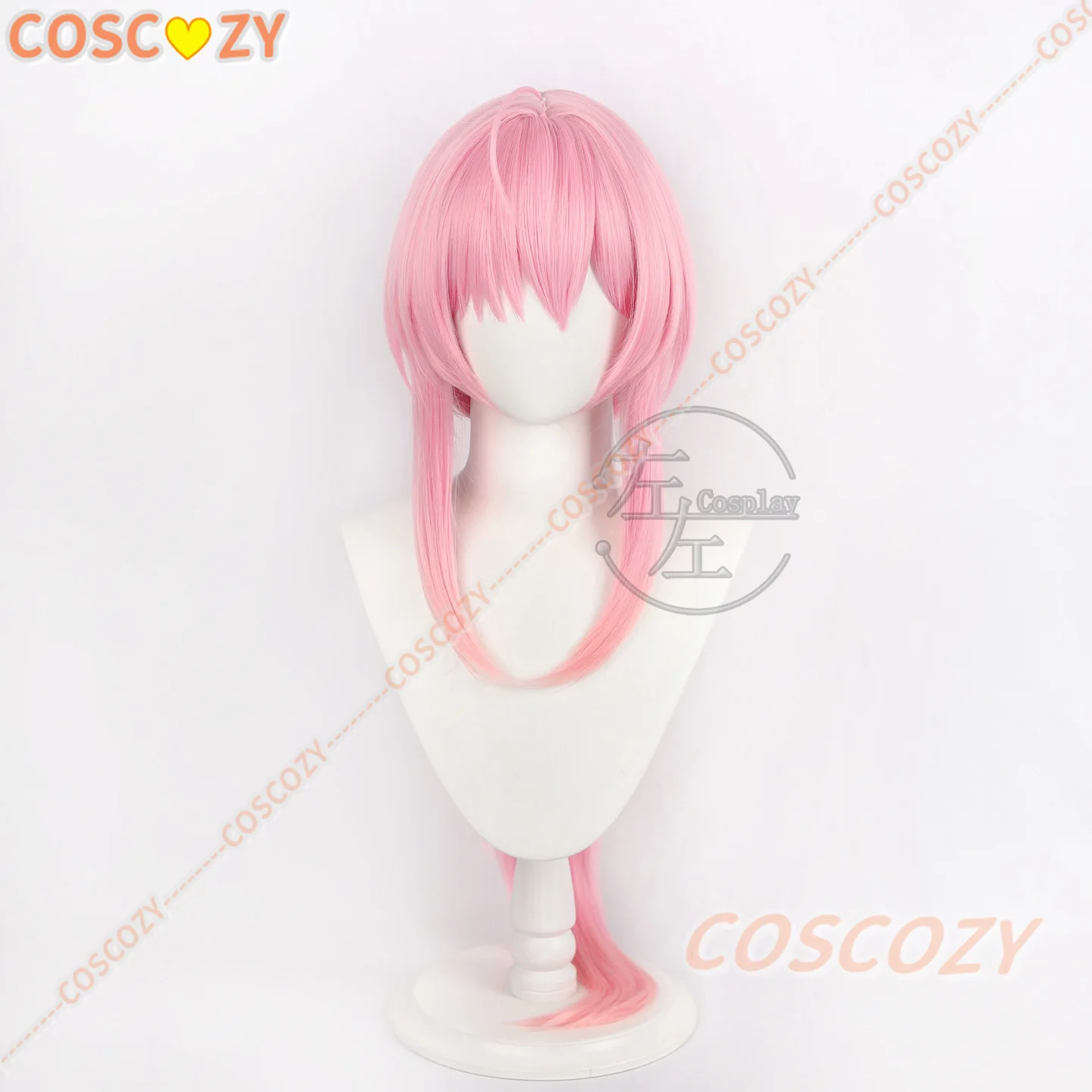 Wuthering Waves Aemeath Parrucca Cosplay 90 cm Lunga Coda di Cavallo Rosa Fibra Resistente al Calore Capelli Festa di Halloween per Donne Ragazze Carnevale