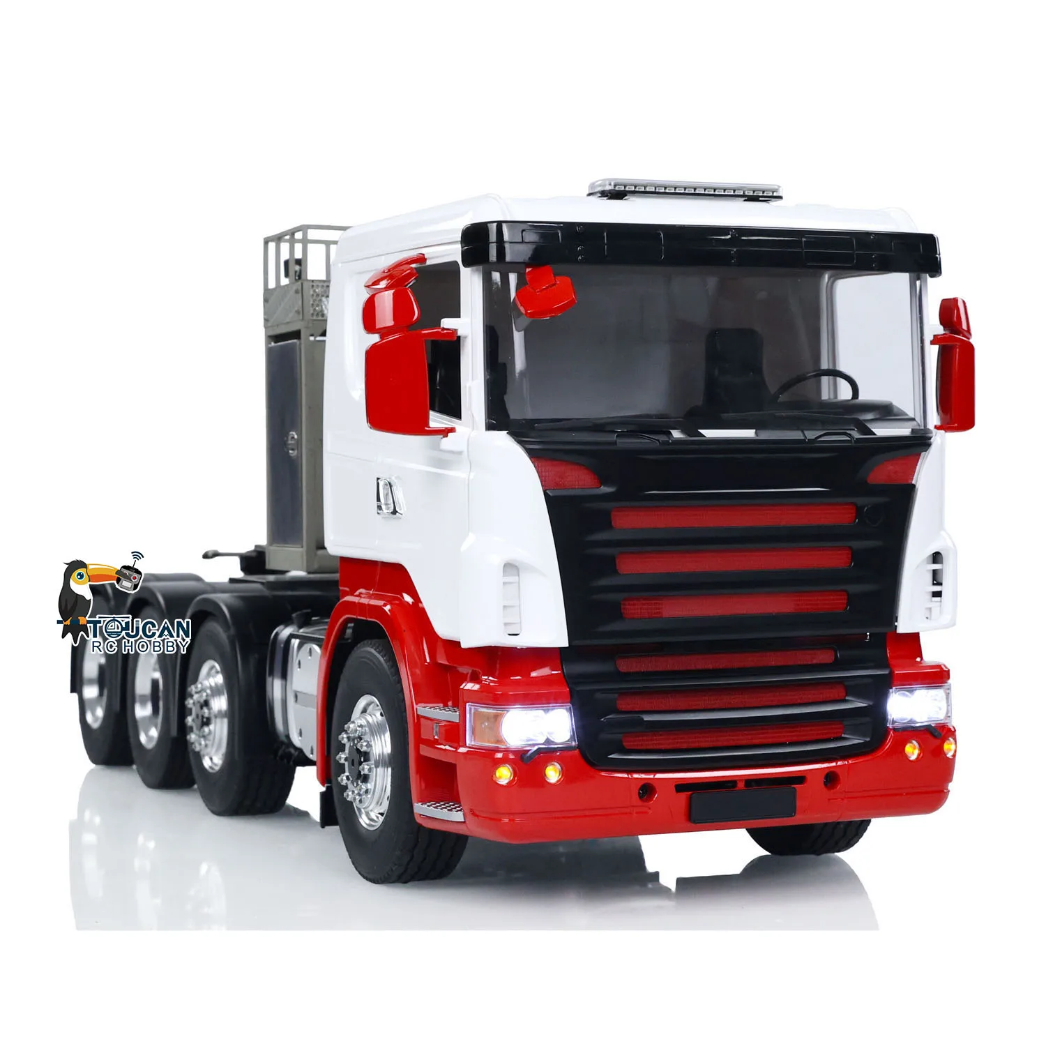 LESU 1/14 8*8 페인티드 RC 트랙터 트럭 자동차 모델 금속 섀시 (캐빈 서보 540 모터 기어박스 라이트 사운드 시스템 컨트롤러 포함)