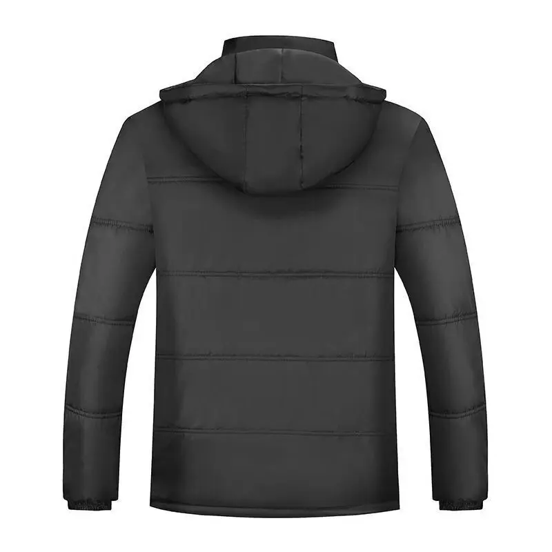 Thickened Fleece Warm Cotton Jacket Men's Winter Clothes Middle-Large Size Dad Style Outerwear Youth Trendy Travel Coat