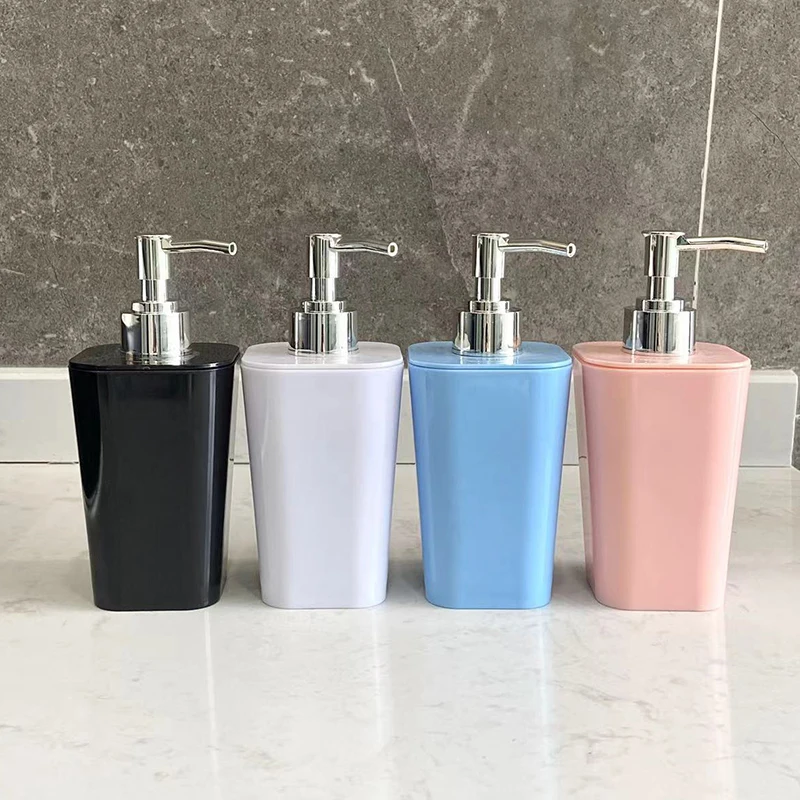 Solid Color 320ML Liquid Soap Dispenser Plastic Hand Sanitizer Shower Gel Shampoo Bottle Bathroom Accessories