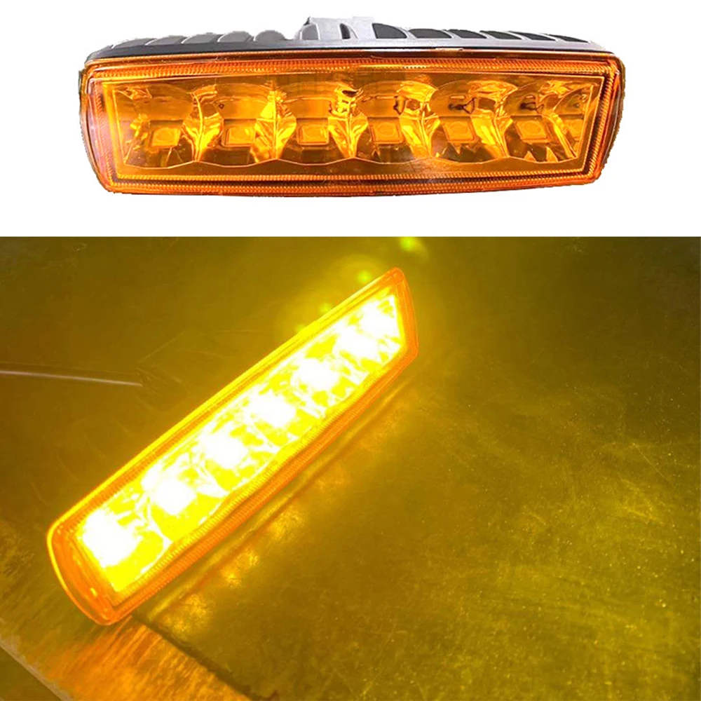 

2* 12V-24V 18W Car 6 LED Spotlights Amber Flood Lamp Fog light Spotlights For Off-Road Vehicles ATV Universal Working Light