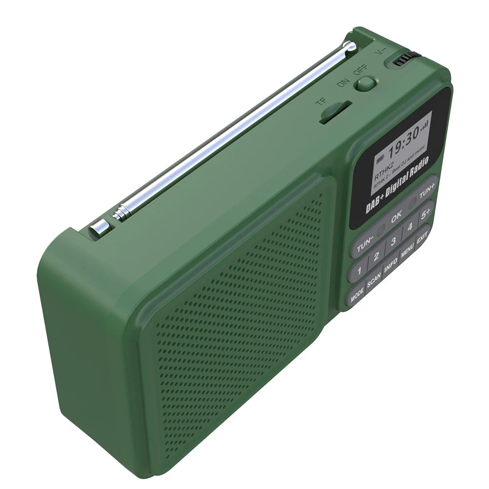 

Портативное цифровое радио DAB+ с Bluetooth, работающее от солнечной энергии/перезаряжаемое FM-радио, поддерживает воспроизведение MP3 с U-диска и TF-карты, с функцией громкоговорителя.