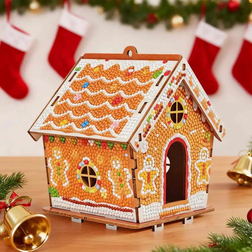 

Christmas Tree Diy Kit Christmas Tree Cabin Decoration Christmas Tree Decoration Wooden Gingerbread House Puzzle Set Family