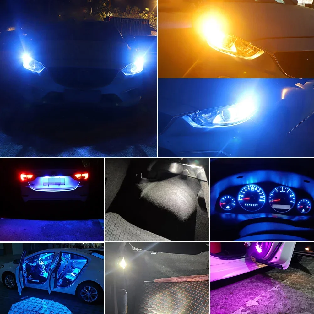 4 قطعة W5W T10 LED لمبات 2835 5SMD 12 فولت 6500 كيلو الأبيض 194 168 أضواء الزخرفية شفافة سيارة الداخلية خريطة قبة وقوف السيارات مصباح تلقائي