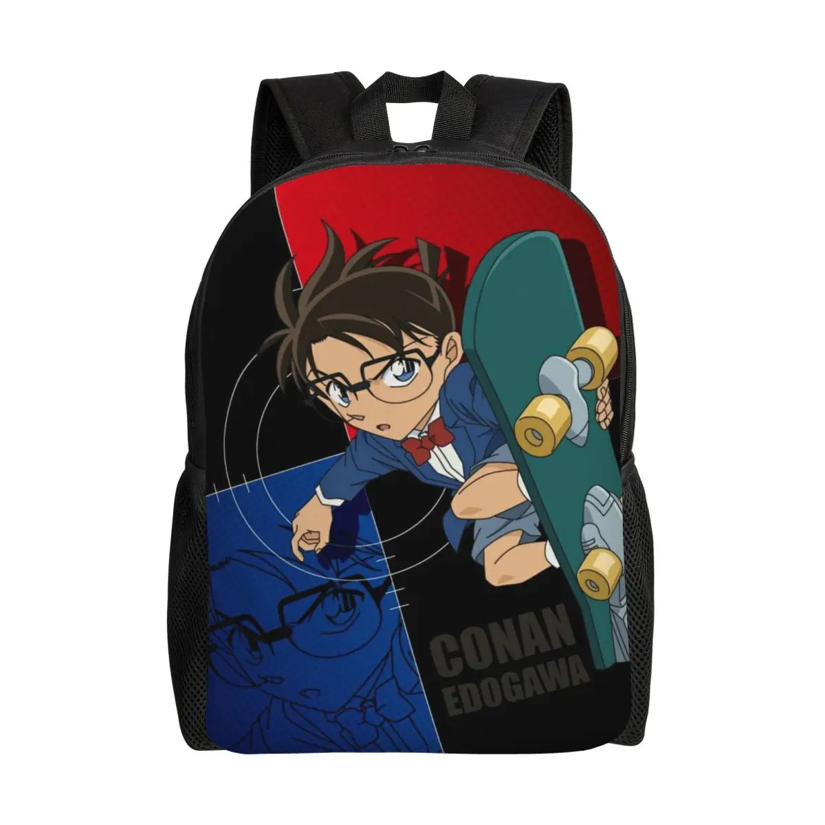 

Забавный рюкзак с изображением детектива Конана для женщин и мужчин, школьников и студентов колледжей, сумка для книг, вмещает ноутбук с диагональю 15 дюймов