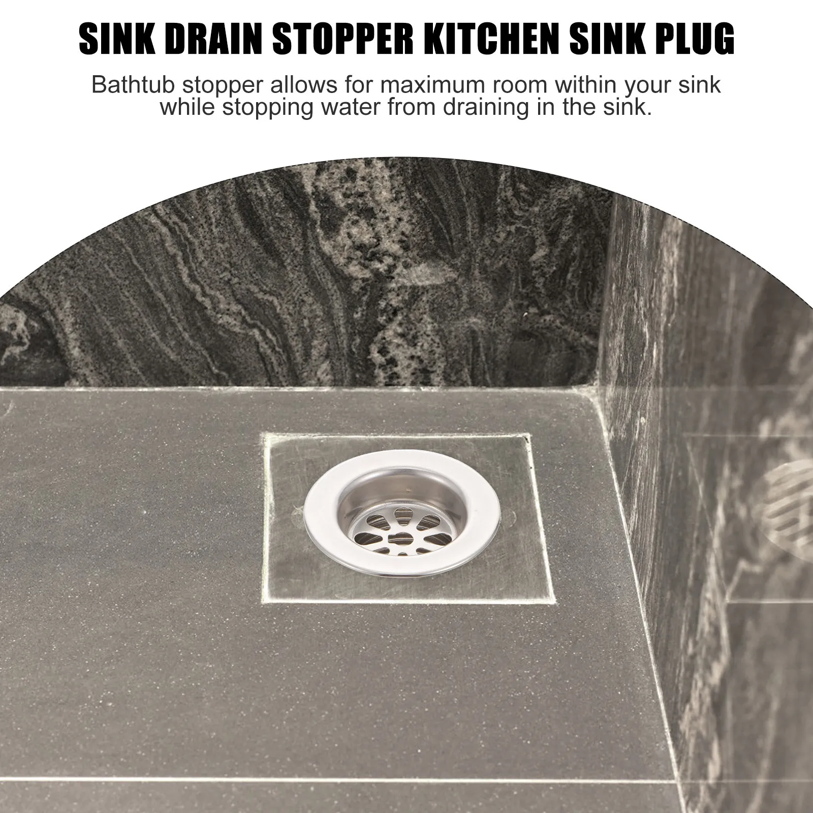 Stainless Steel Sink Drain Stopper for Kitchen, Bathroom & Bathtub – Odor & Insect Blocking Water Plug