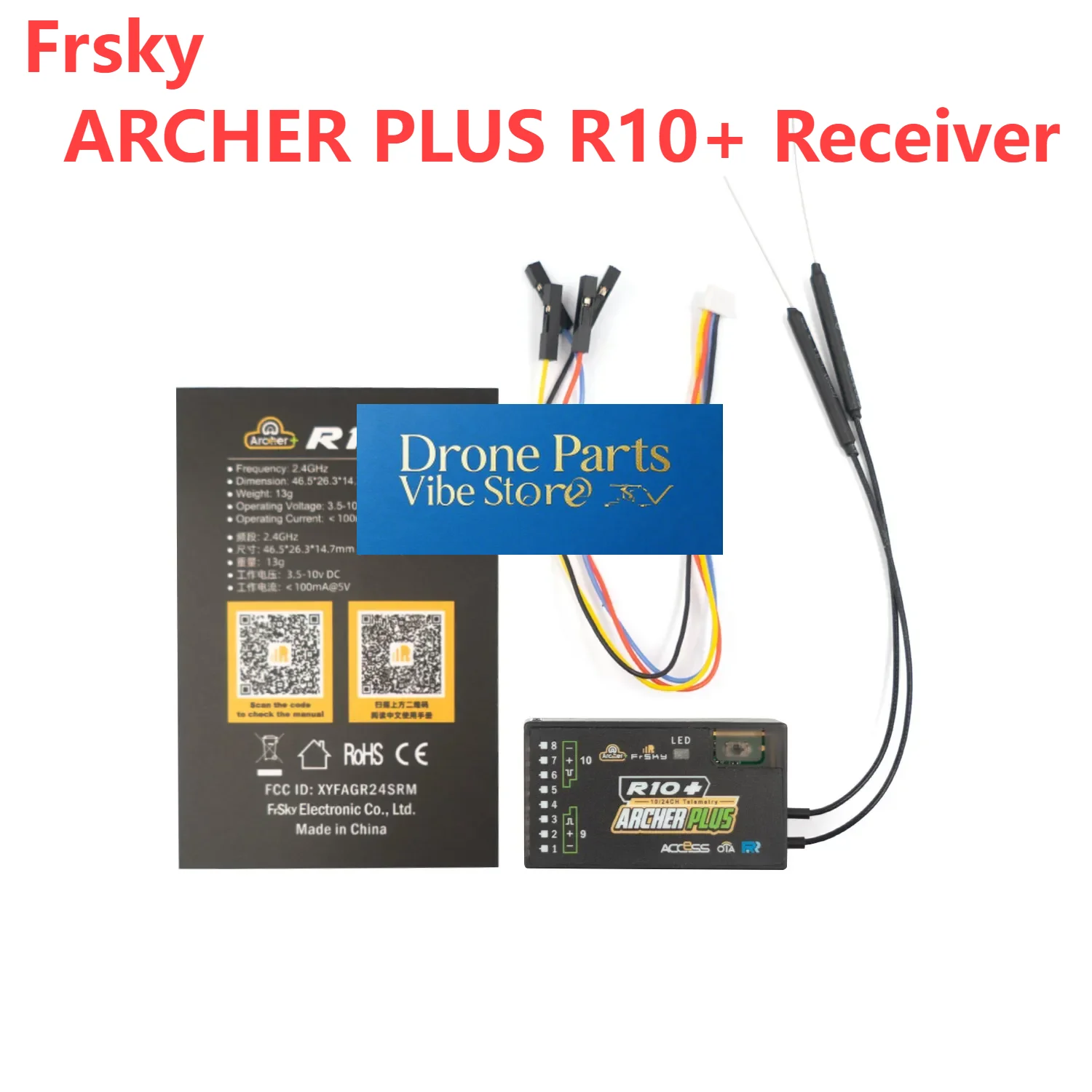 

Drone PartsFrSky ARCHER PLUS R10+ 10-channel Receiver For Fixed-wing Drones For X20 X20S X18 X18S X9D X7