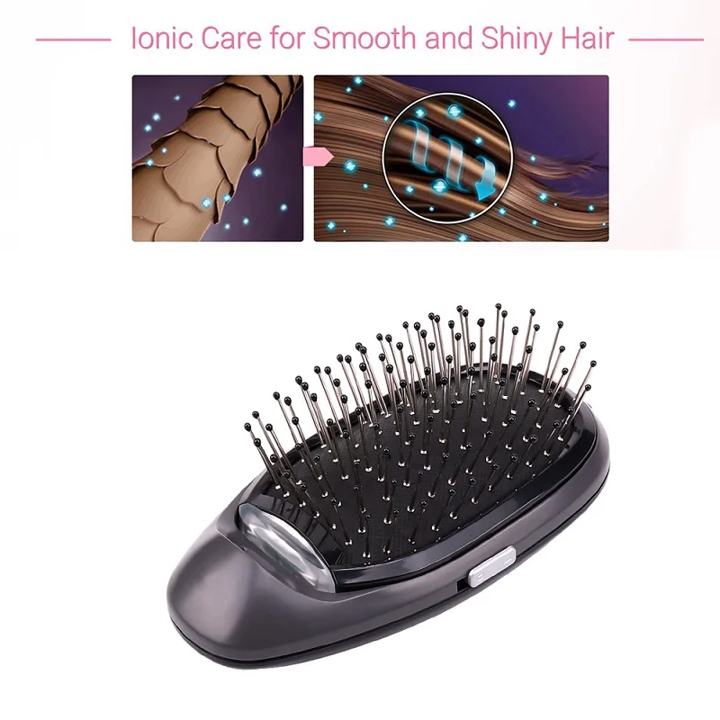 Black Ionic Styling Hairbrush Matte Ions Hair Brush Comb Hair Modeling Magic Beauty Massage Hairbrush Makes Hair Softer Shinier