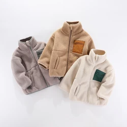 1 2 3 4 5 6 7 Years Boys Jacket Autumn Winter Warm Fleece Baby Coats New Fashion Zipper Children's Outerwear Plush Kids Clothes