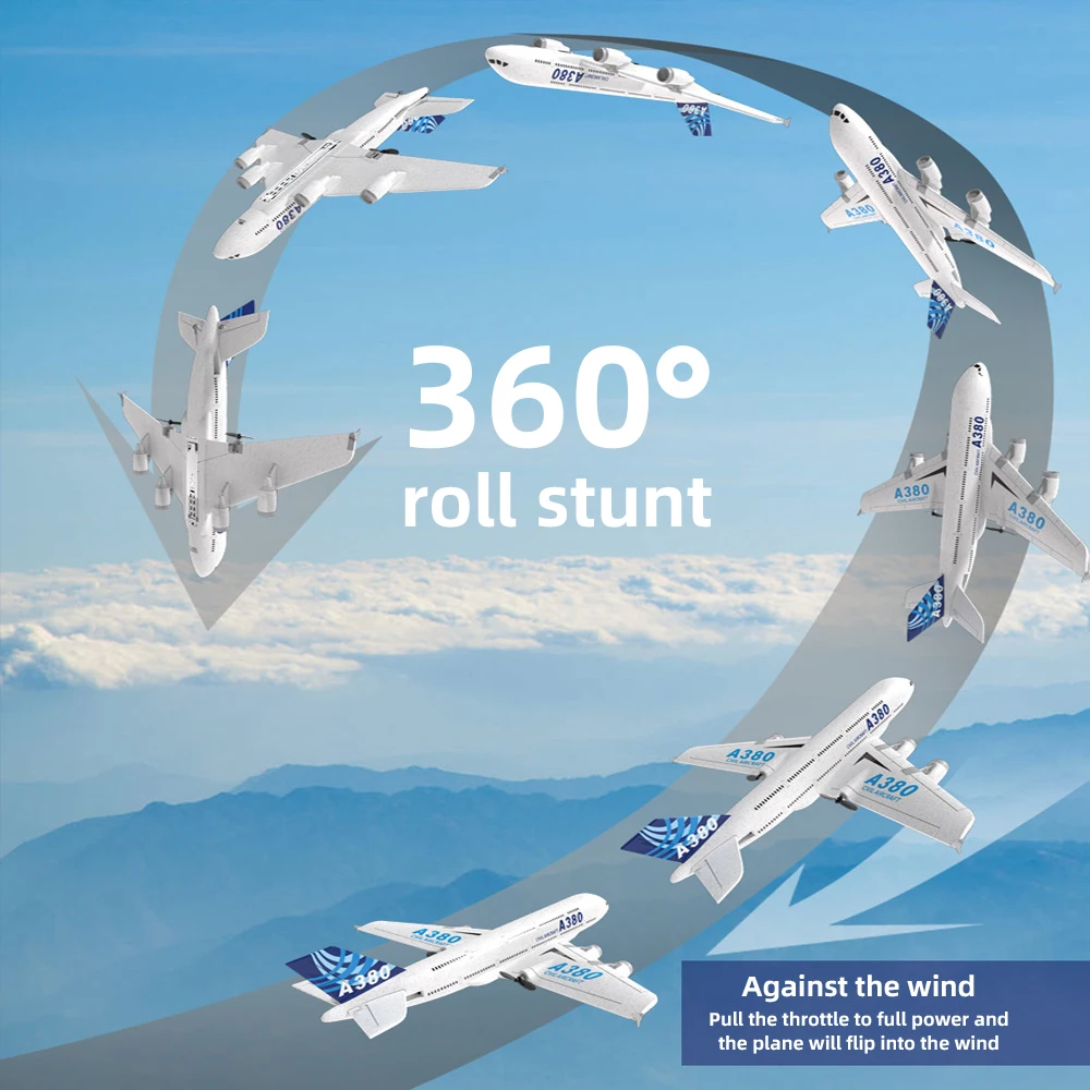 Large Airbus RC aircraft foam toy 2.4G gliding fixed wing RTF aircraft outdoor toy UAV model gift