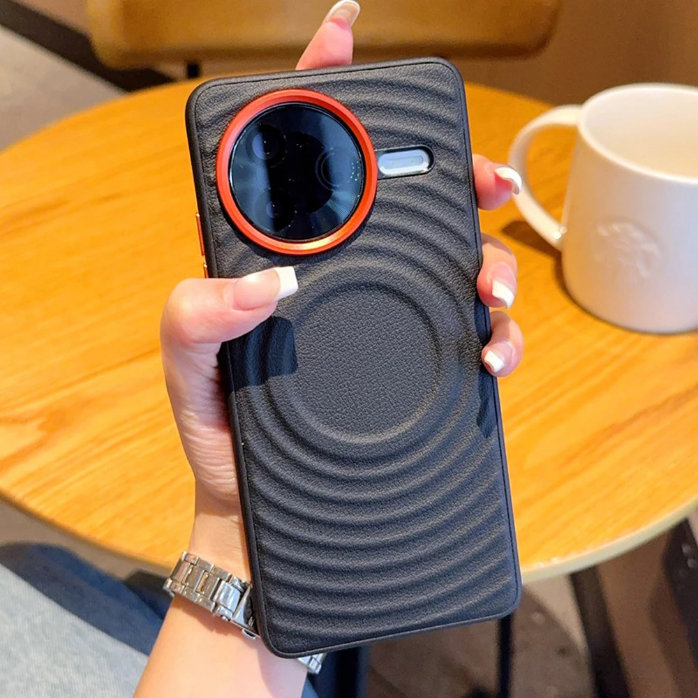 حافظة مغناطيسية بنمط تموج لهاتف Xiaomi Redmi K90 Pro Max Poco F7 Ultra عدسة معدنية جلدية حماية غطاء مقاوم للصدمات #2