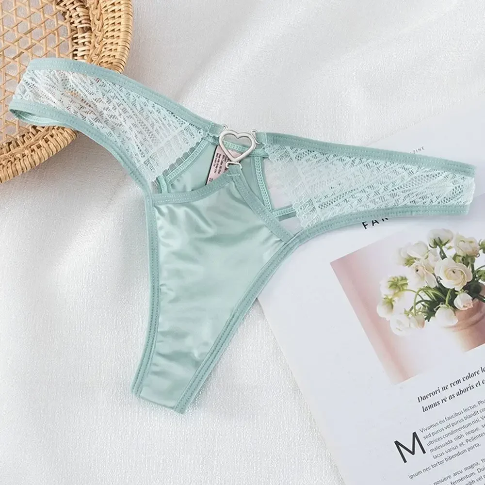 

Hollow Sweet Fashion Underpants Love Heart Low-waist Temptation Underwear Women Thong Briefs Lace Panties Female Lingerie