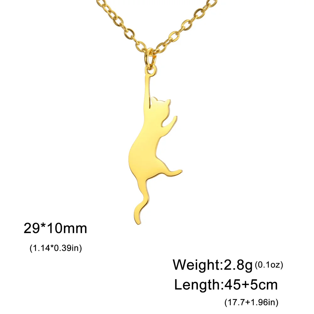 My Shape Katzen-und Fischgräten Anhänger Halsketten für Frauen Mädchen Kätzchen Tiere Charms Halskette Halsreif Edelstahl Schmuck – Detail 16