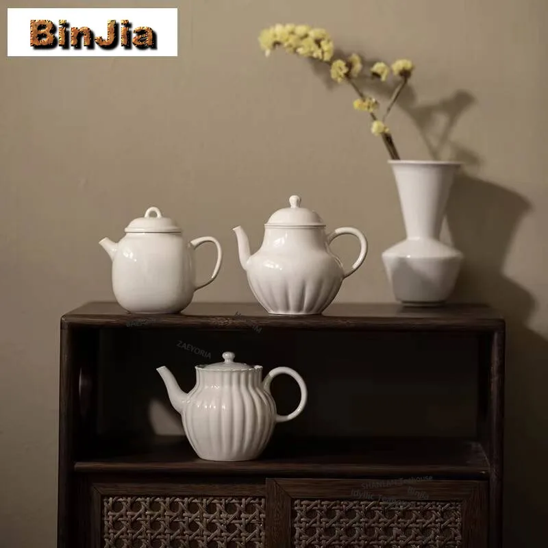 Plant Ash Teapot Retro Tea Infuser Pot Household Tea Soaking Kettle With Ball Hole Dahongpao Tea Services Supplies Ornaments