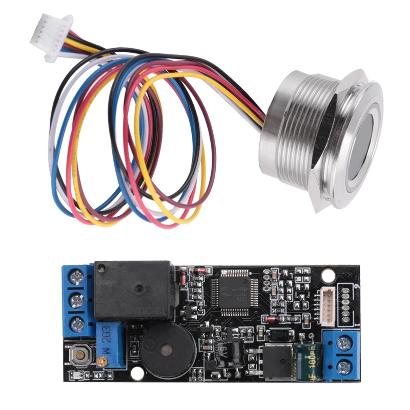 K202 DC12V Low Power Fingerprint Control Board + R503 Fingerprint Module Round Fingerprint Recognition Module