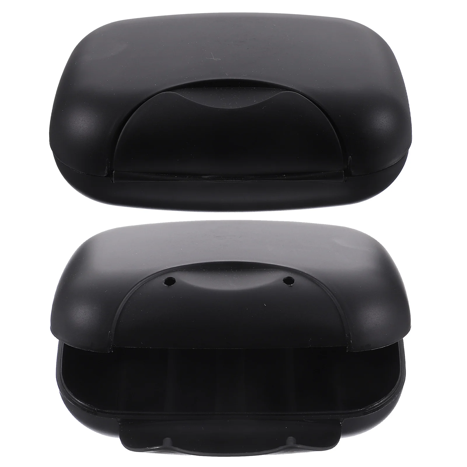 2Pcs Travel Soap Box Sealing Waterproof Seal Buckle Portable Soap Dish Soap Basket Soap Holder for Men Women Home Black