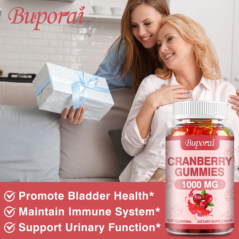 Cranberry Gummies - Supports Urinary Tract, Kidney, Bladder Health, Immune Support, Antioxidant