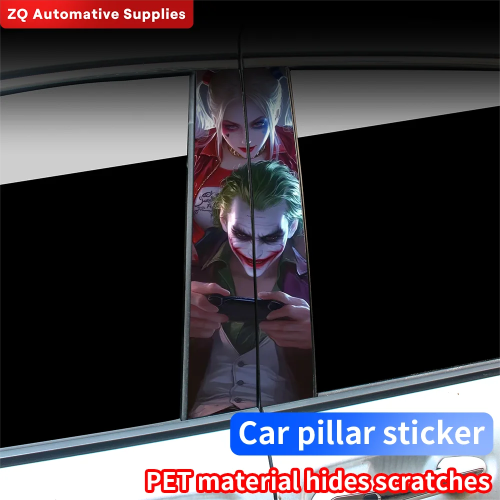 Joker CP Car Stickers Auto B-pillar Waterproof Sunscreen Vinyl Decals Auto Center Column Cover Scratches Decoration Accessories