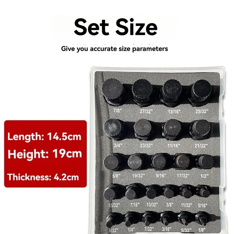 HOT! 25Pcs Screw Extractor Set Multi-Spline Bolt Extractor Set For Removing Stripped Rounded Damaged Broken Screws & Bolts