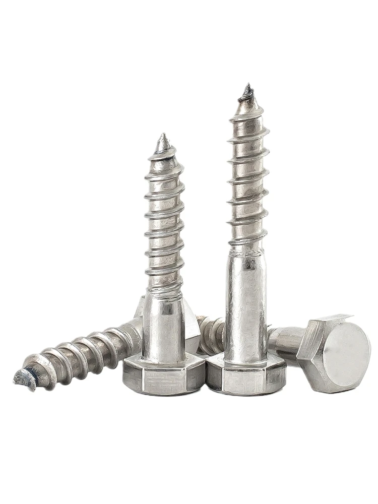 1 ~ 5 sztuk M6 M8 M10 M12 316 A4 śruba samogwintująca z łbem sześciokątnym ze stali nierdzewnej zewnętrzna śruba z łbem sześciokątnym do obróbki drewna