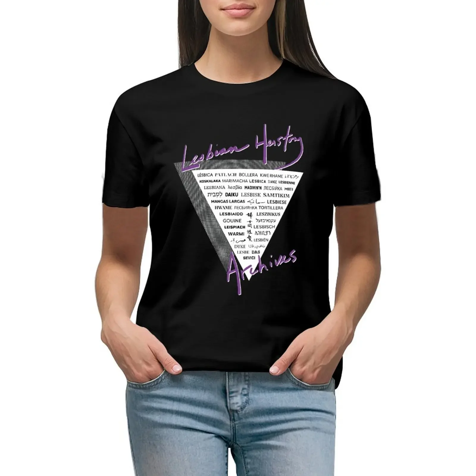 

LHA triangle: the word lesbian in 40 languages! T-Shirt Aesthetic clothing cute clothes t-shirts for Women graphic tees