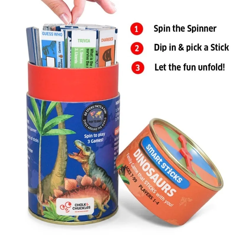 스마트 스틱 공룡 재미있는 학습 가족 여행 게임 교육용 장난감 1~4인용 7세 이상