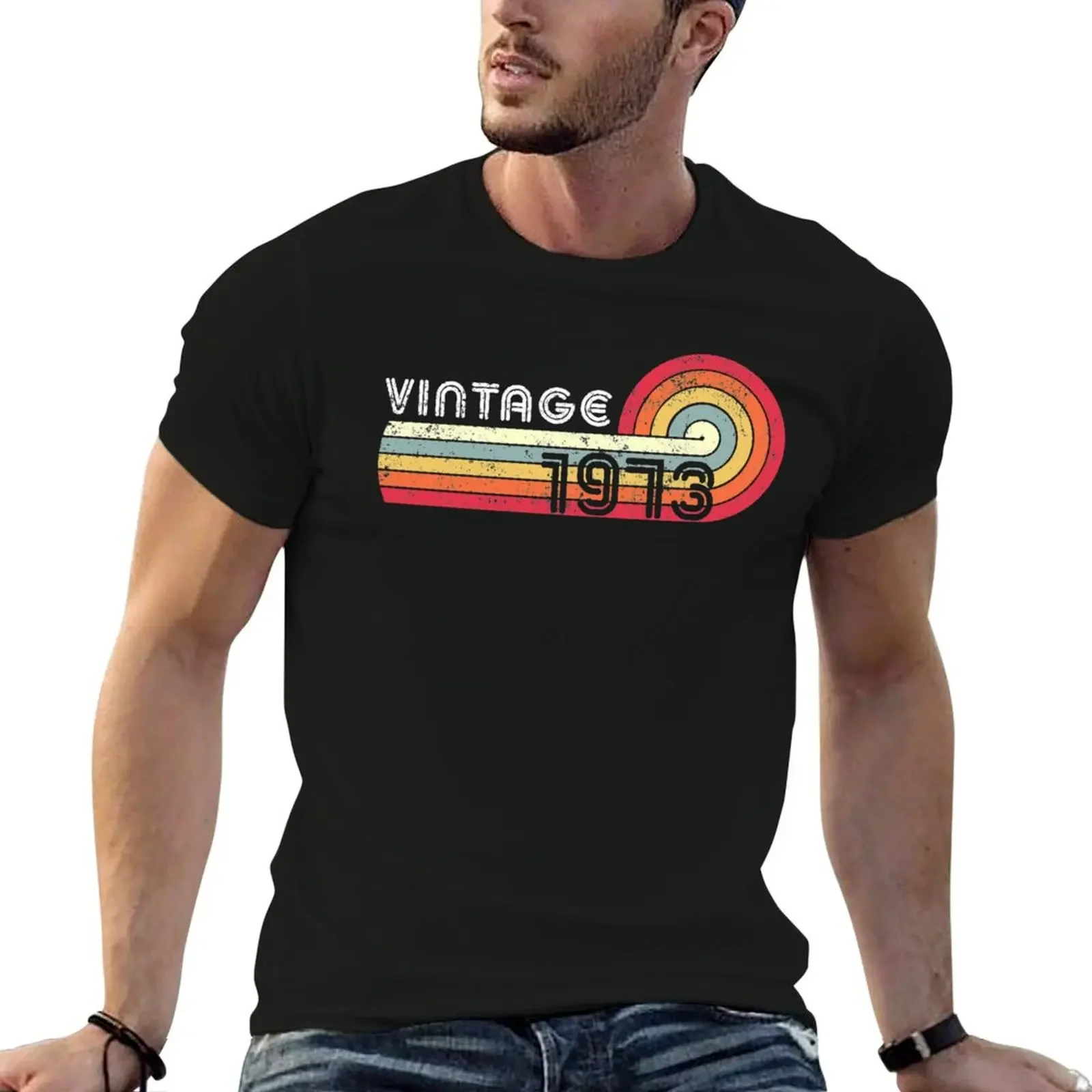 

Vintage 1973 Retro T-Shirt graphic t shirt vintage kawaii clothes vintage graphic tee blacks plus size men clothing