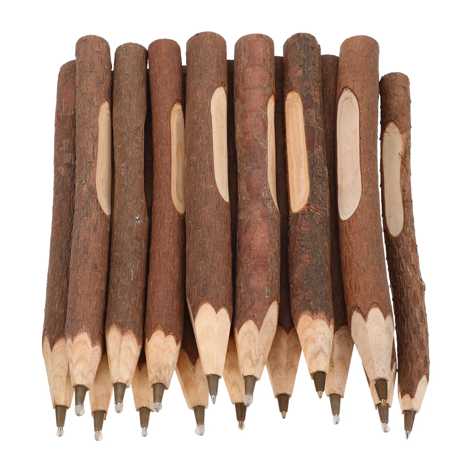 

16pcs Wooden Ballpoint Pen 17cm Writing Accessory Creative Gift Idea Portable Multi Function Student Use Household Supply