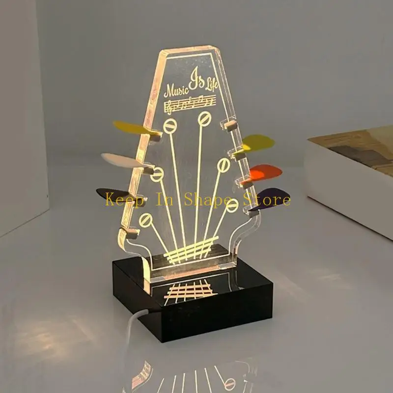 U1JC Guitar Pick Case ، Acrylic Guitar Display Easel ، Clear Guitar Pick Pick Box مع حامل الغيتار الأساسي