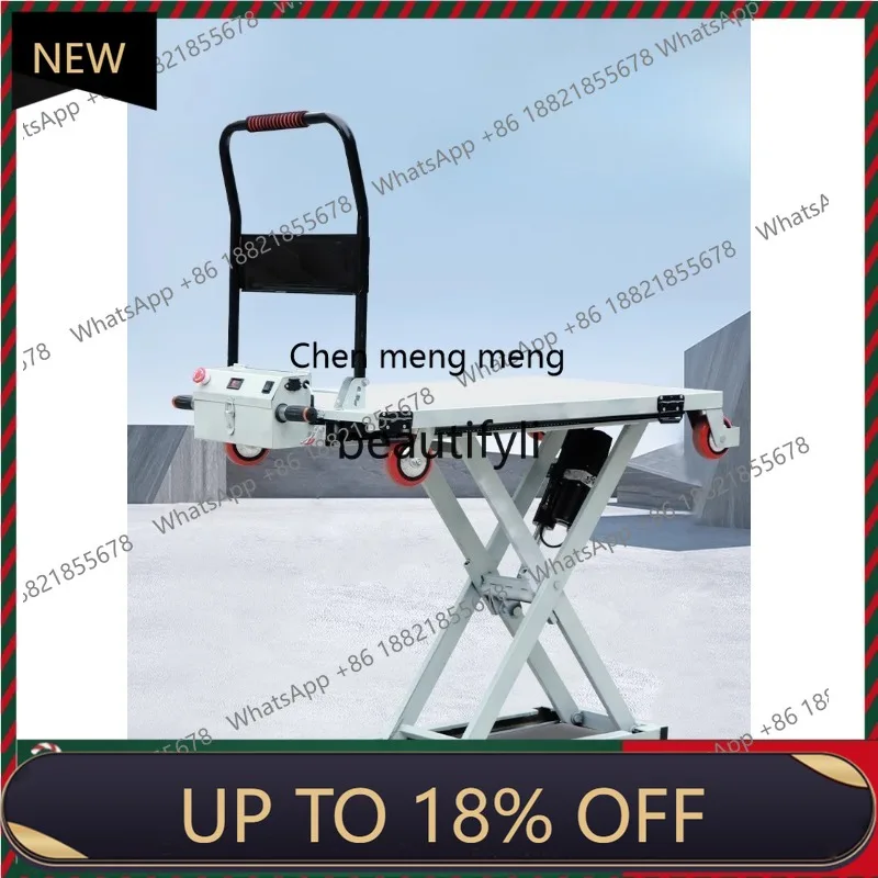 

Z189 Electric Hydraulic Lift Handcart Portable Mobile Scissor Flatbed Cart