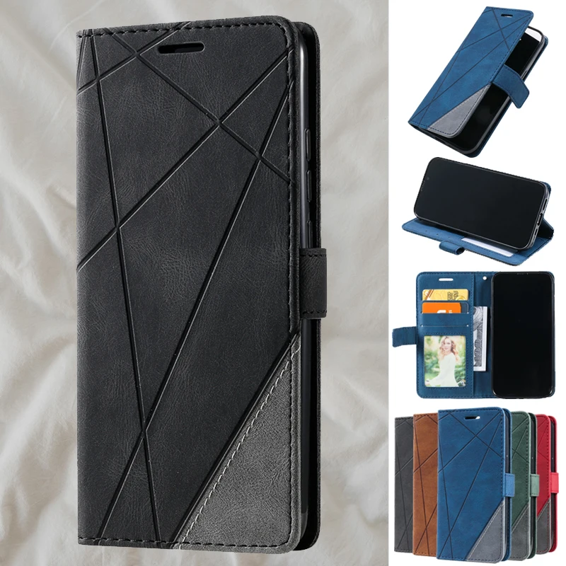 Flip Phone Case for Motorola Moto G24 G14 G04 Stand Wallet Cases Funda MotoG24 MotoG14 MotoG04 Leather Cover Geometric Coque