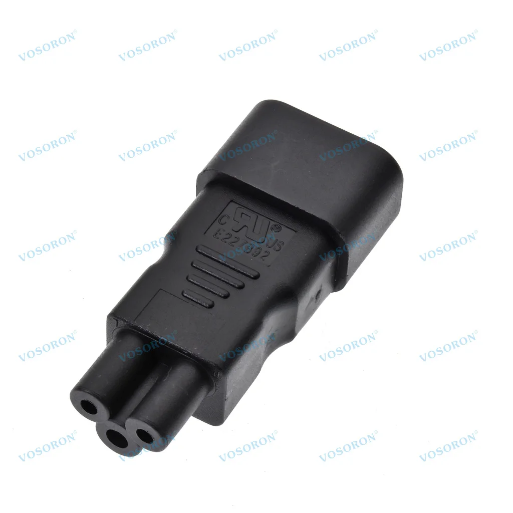 IEC 320 C14 Male to C5 Cloverleaf Power Adapter, Comply with US Safety Standard 7A 125V Converter for Laptop Monitor
