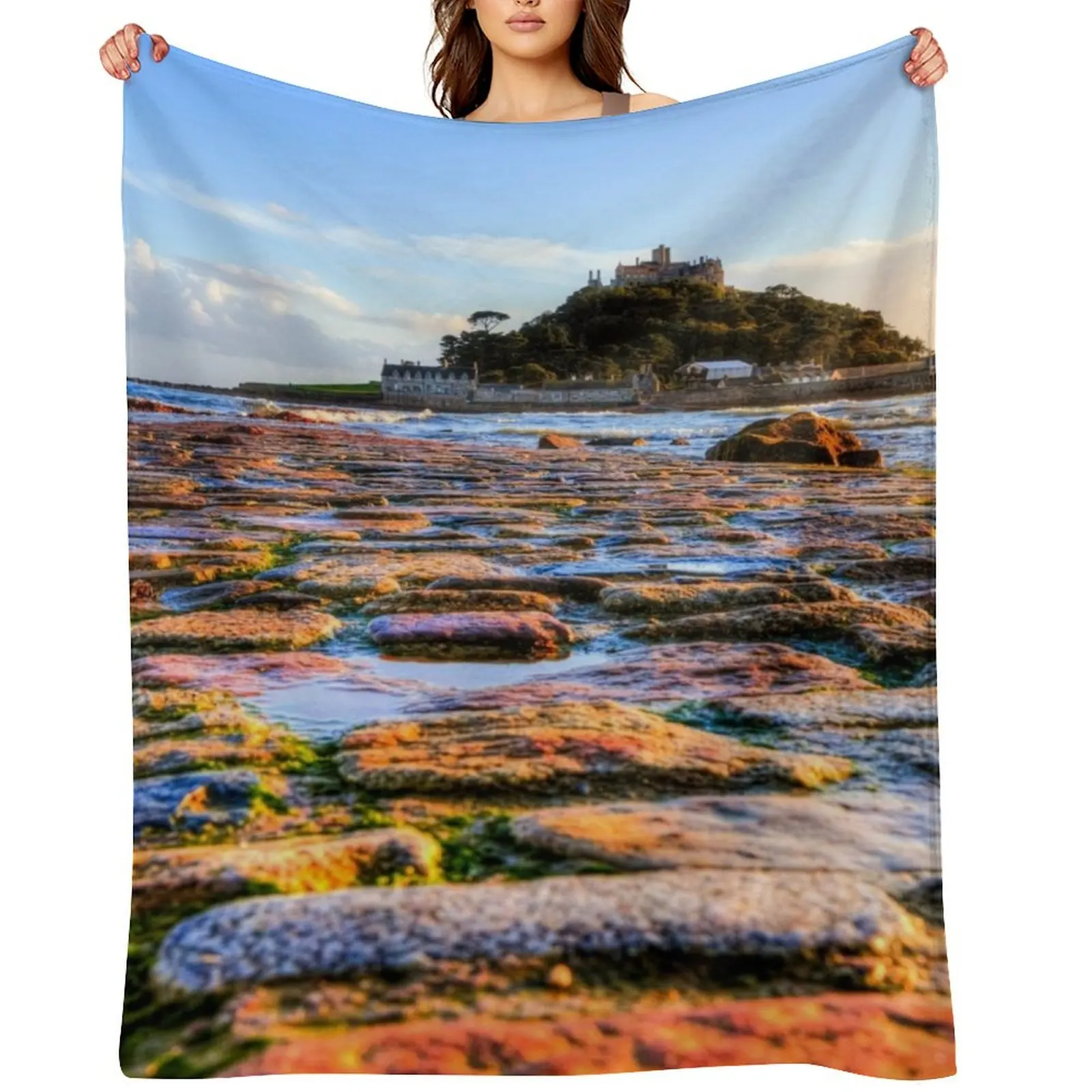 

St Michael's Mount And Causeway, Marazion, Cornwall Throw Blanket funny gift Sofa Tourist christmas decoration Blankets
