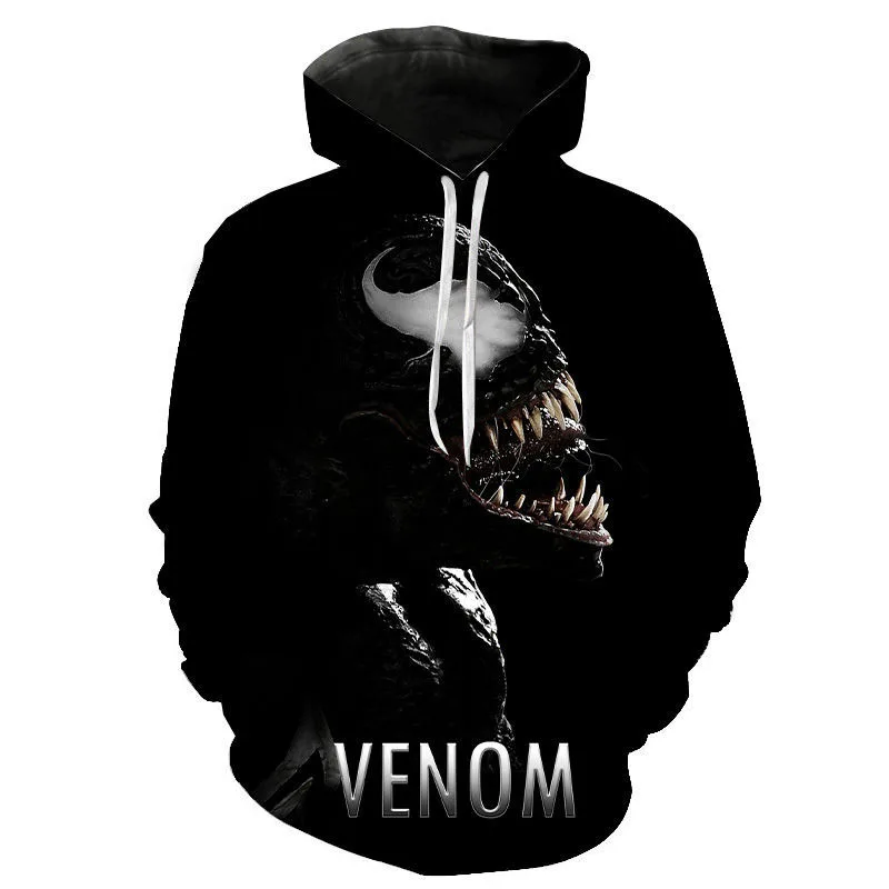 Miniso Hoodies Venom Cartoon Anime 3D Print Streetwear Men Women Fashion Oversized Sweatshirts Kids Pullovers Tracksuits