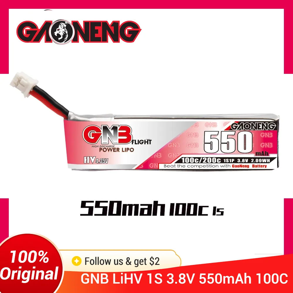 Image of GNB 1S 3,8 V 550 mAh PH2.0 100 C/200 C Lipo Batterie Für Emax Tinyhawk Kingkong LDARC TINY7 Racing Drone