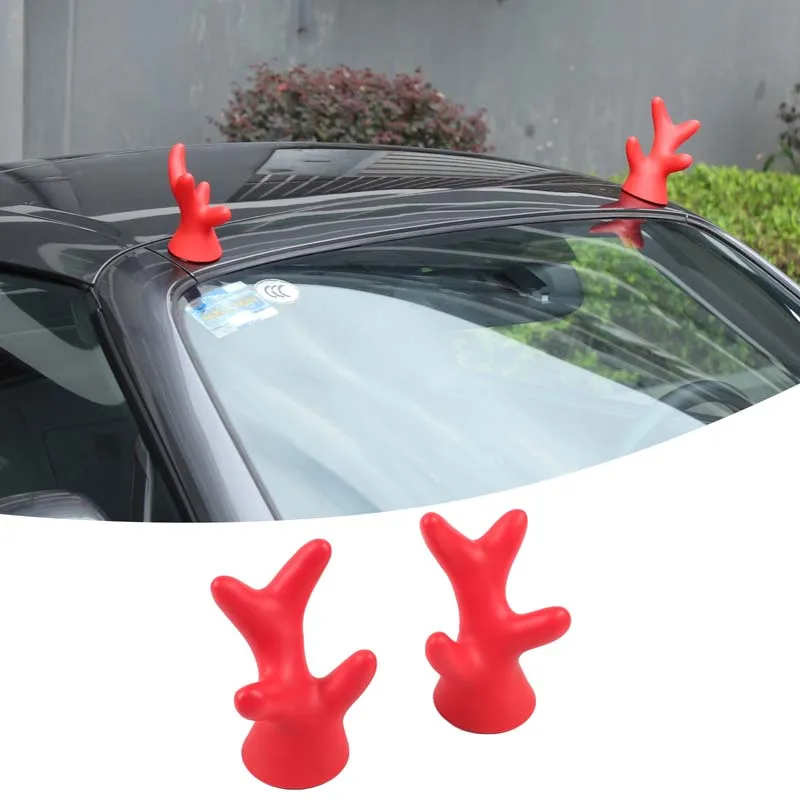 

For Mazda MX-5 2016-2025 Automotive Car Roof Small Deer Horn Three-Dimensional Decoration PVC Red Automotive Accessories