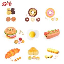 1pc Frühstück Simulation Lebensmittel Spielzeug Pretend Spielen Spiel Donut Hamburger Hot Dot Holz Spielzeug für Kinder Haus Spielen Frühen lernen Educ