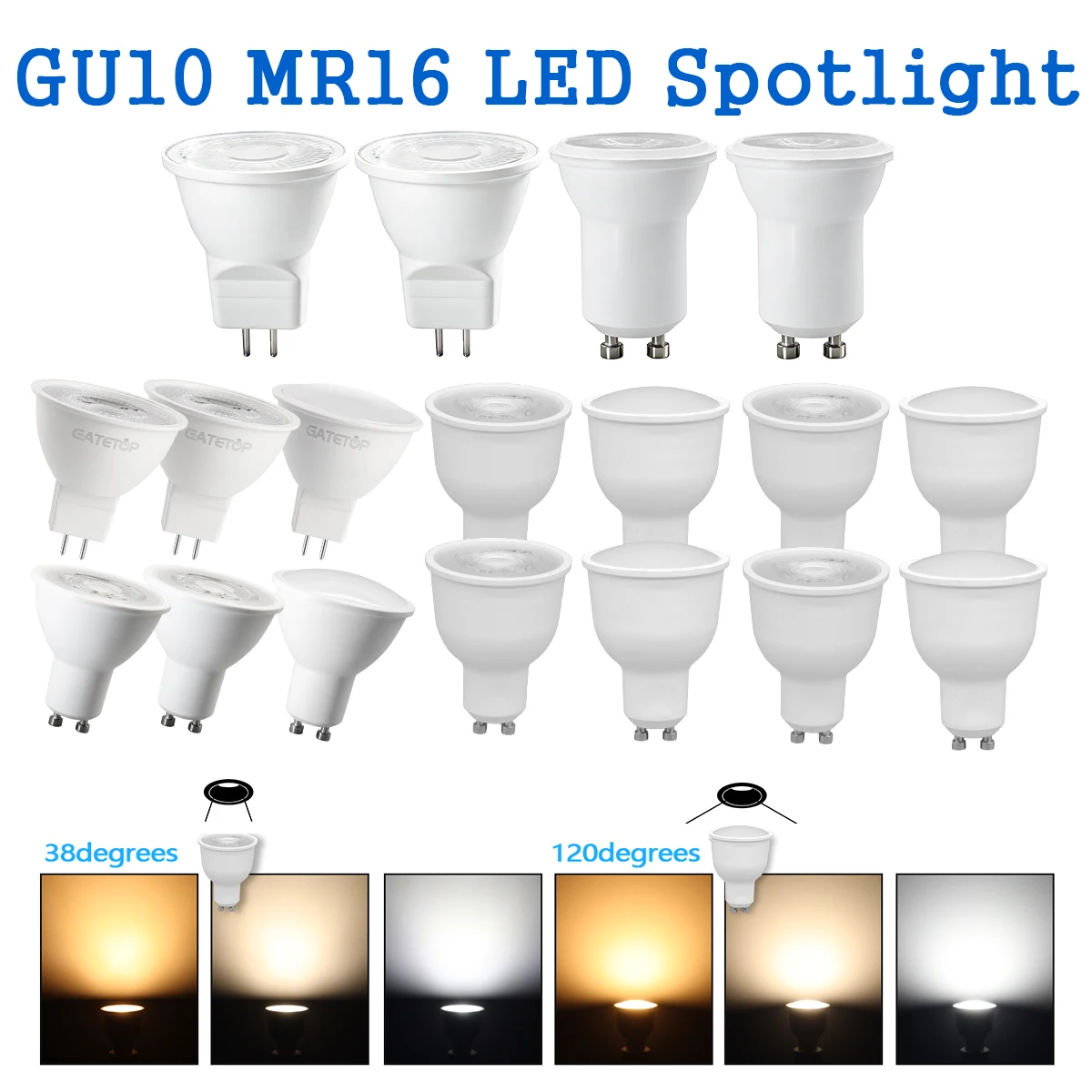 1-20Pack Foco Led SpotLight GU10 GU11 MR11 Bulb Lamp GU5.3 GU4 Cool Light AC220-240V 3W-12W Lamps Replace The 50W Halogen Lamp