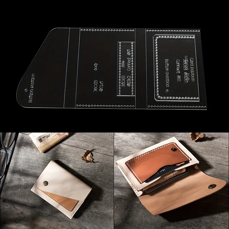3pcs/set DIY Card Bag Business Card Holder Leather Mold Acrylic Template Handmade Wallet Leather Tool Mold Leathercraft Supplies