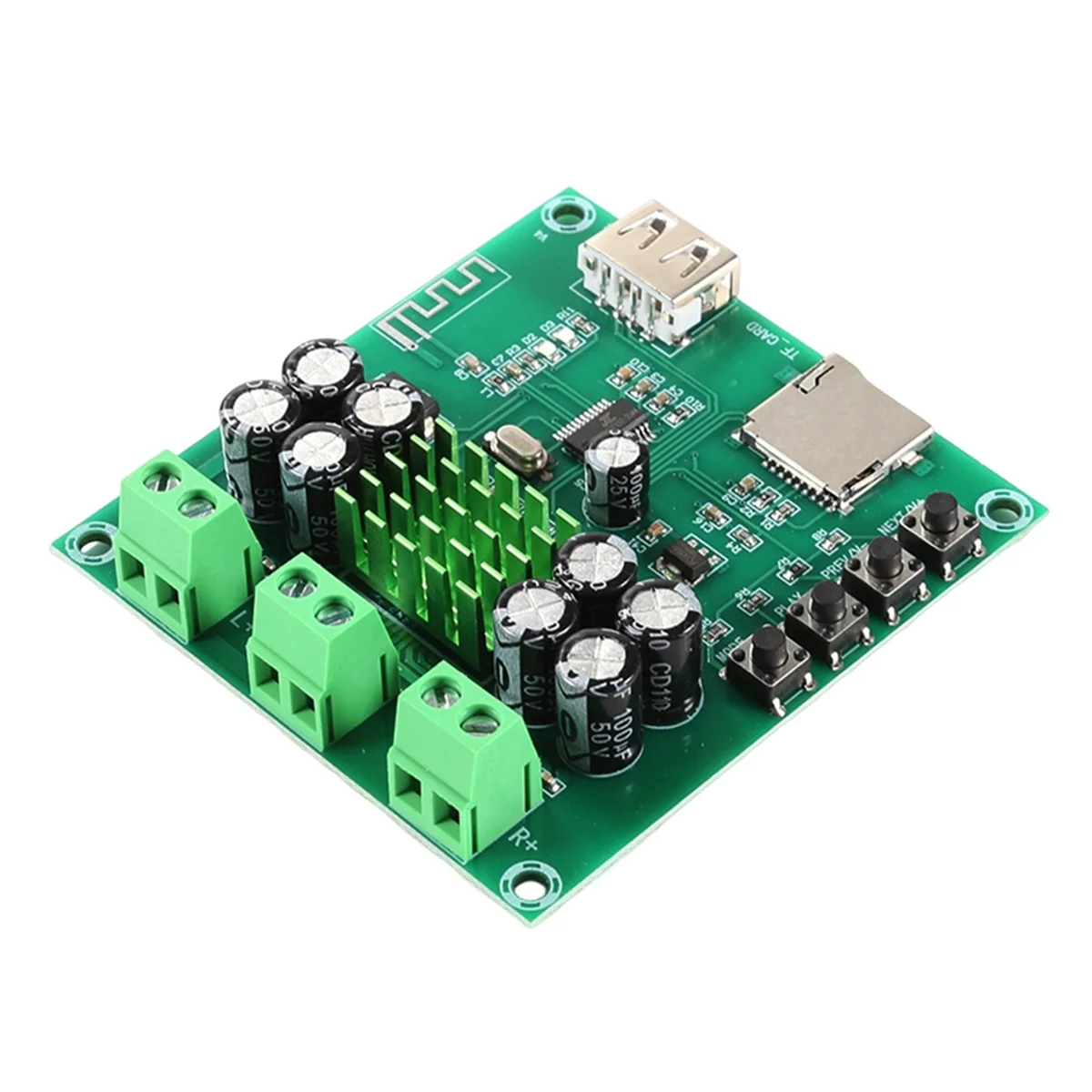 

AU47-XH-M422 Модуль платы усилителя Bluetooth TPA3116D2 Встроенная плата усилителя с воспроизведением Bluetooth F-карты Двойной модуль 50 Вт