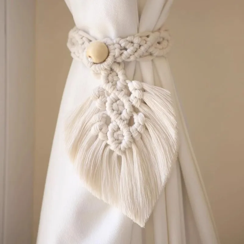 

Nordic Curtain Tiebacks Multiple Uses Pendant for Living Room Bedroom Decor Hand-woven Curtain Accessories Elegant Convenient