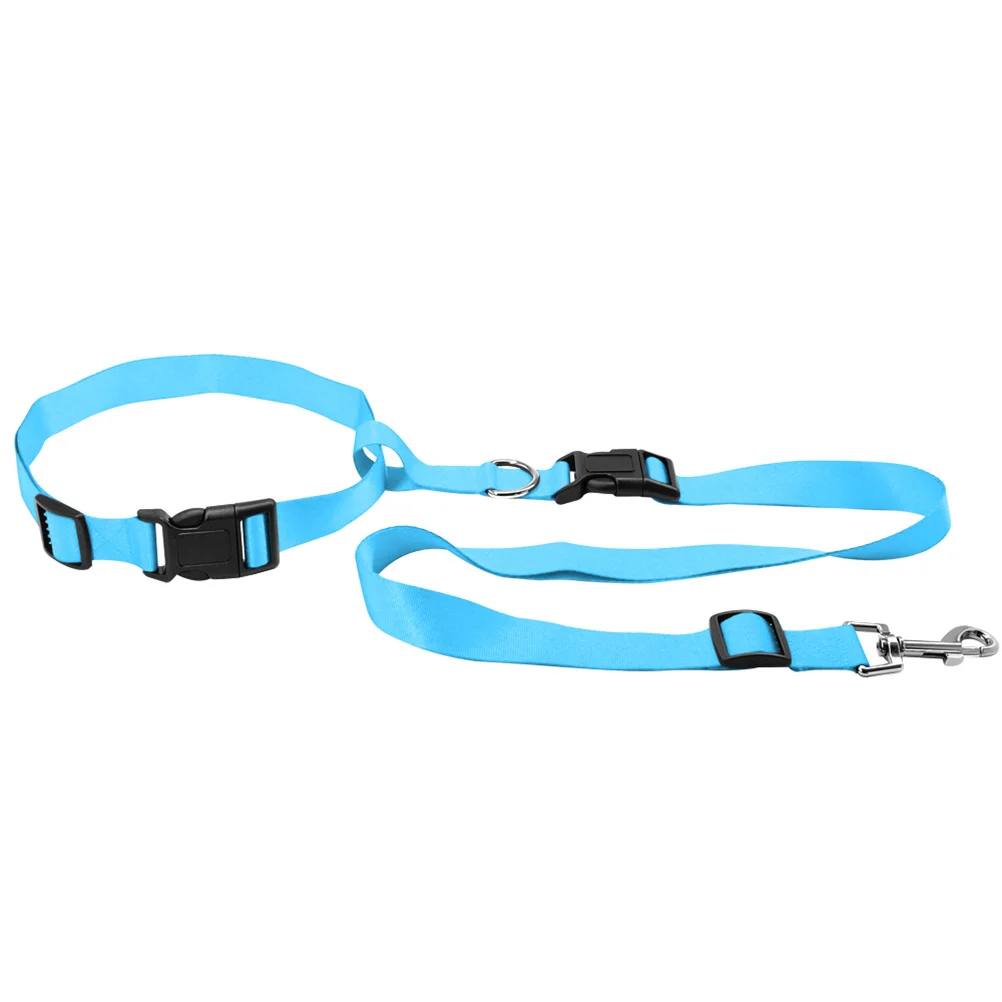

Blue Waist Dog Leash Hands Free Durable Strong Nylon Adjustable for Running Hiking Jogging Pets Waist Dog Walker