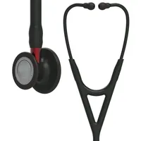 6200 3M Littmann Cardiology IV Stethoscope, black tube, black chestpiece, red stem, 6200