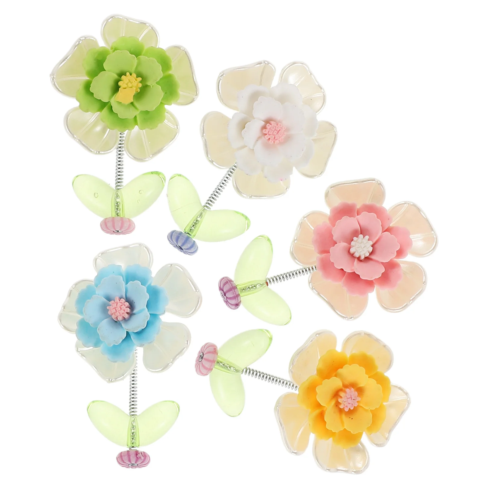 

5Pcs Car Bobblehead Flower Shaking Head Creative Dashboard Rearview Mirror Decorations Cute Car Accessories Interior Ornaments