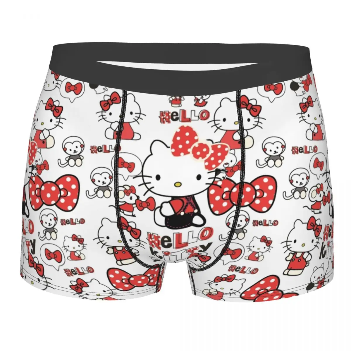 Custom Hello Kitty Underwear Men Stretch Boxer Briefs Shorts Panties Soft Underpants For Male