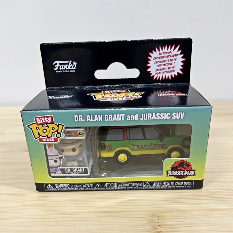 Funko Pop! Original Figura Coleccionable del Dr. Alan Grant de Jurassic Park con SUV Jurásico, Decoración de Escritorio, Regalo Perfecto