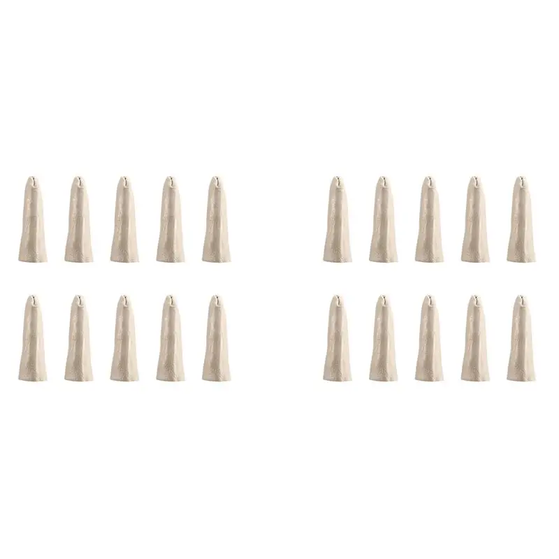 AB46-20PCS Leather Finger Protector Finger Thimble Guards Tools For Hand Craft Jewelry Making,Creamy-White