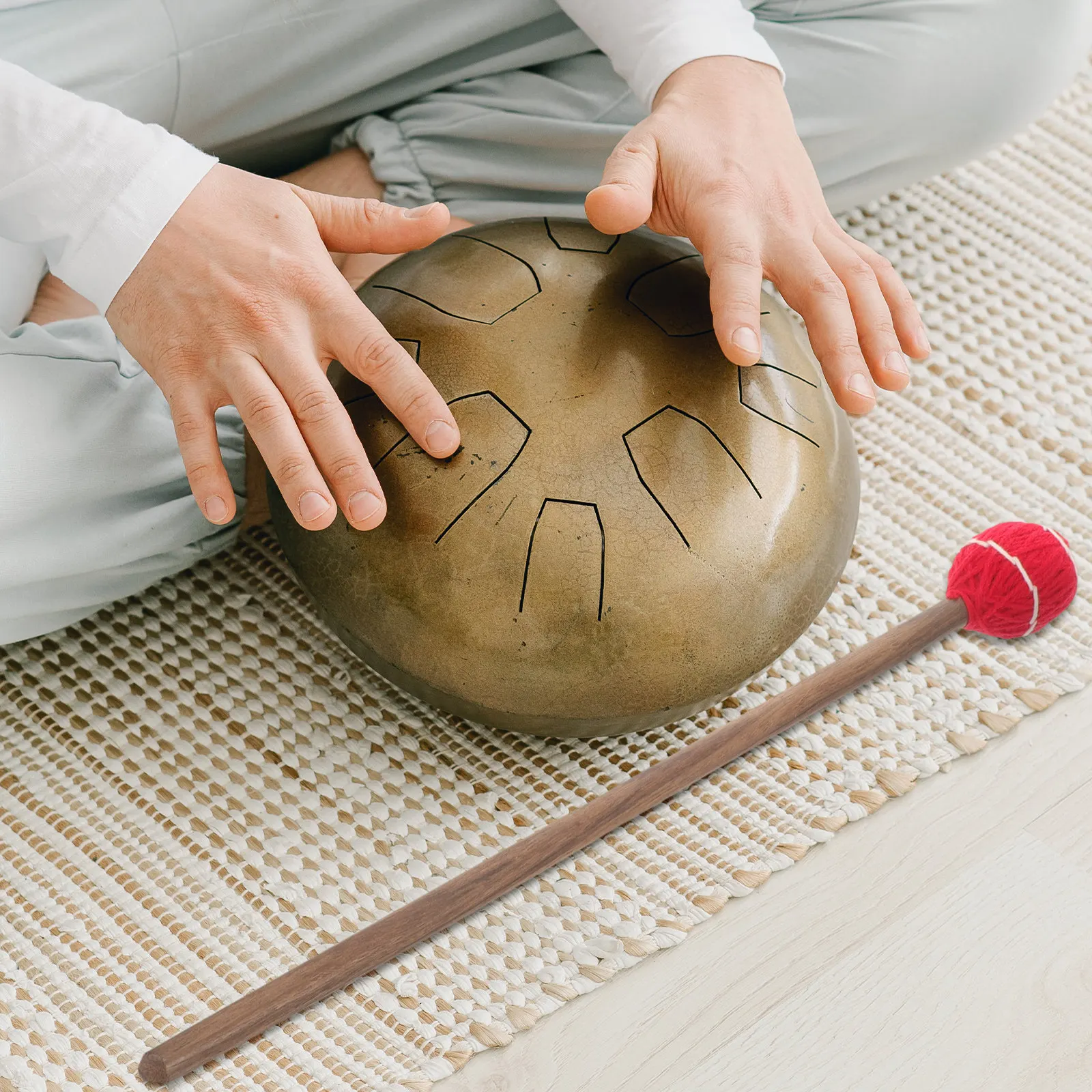 

Деревянный молоток для поющей чаши из шерстяной пряжи Будда, палочка-стик для медитации, йоги, релаксации, духовный подарок, аксессуар